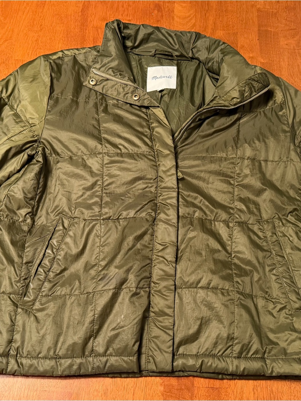 Madewell Olive travel buddy Quilted Lightweight Puffer Jacket